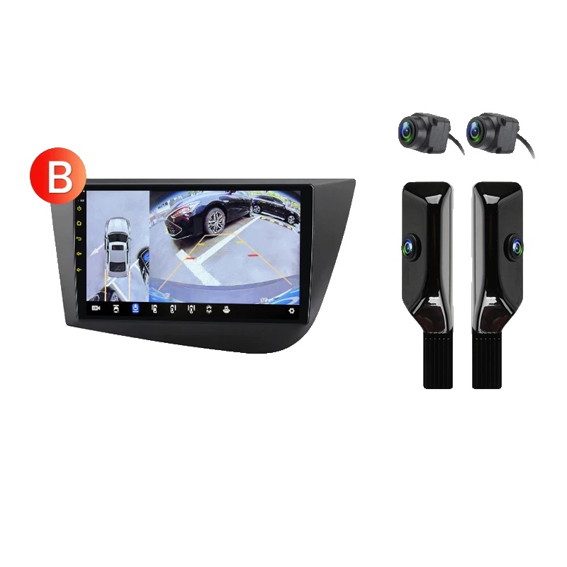 Autoradio, Hochauflösendes Display, Nahtlose Mobile Integration, Kompatibel Mit Seat Leon Mk2 2005-2012, Kabellos, V9plus(6gb+128gb)360cam Schwarz-b