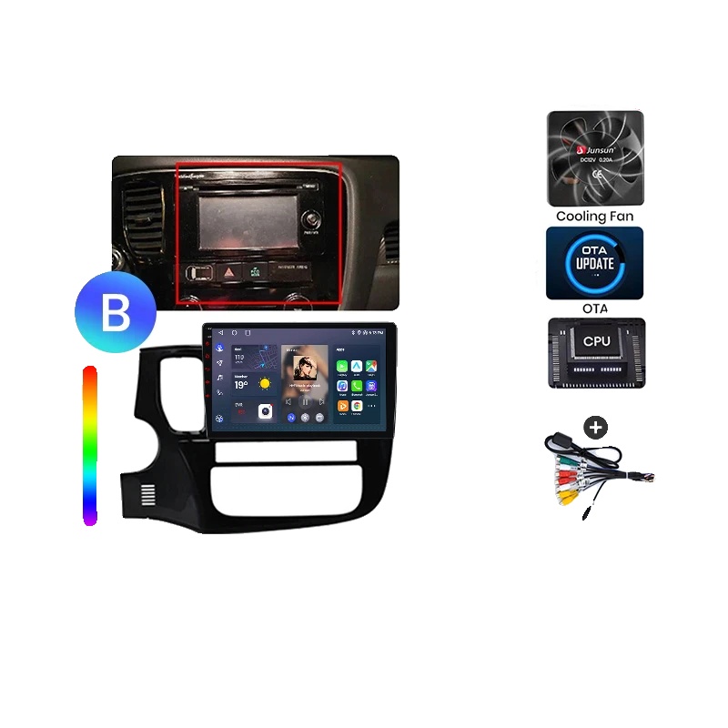 Autoradio, Multimedia-unterstützung, Navigationssystem, Kompatibel Mit Mitsubishi Outlander 3 2012-2018, V1 Plus (6gb-128gb) - B