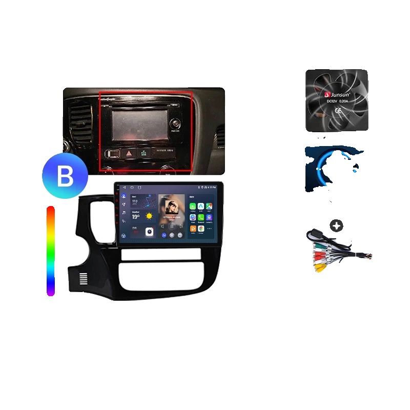 Autoradio, Multimedia-unterstützung, Navigationssystem, Kompatibel Mit Mitsubishi Outlander 3 2012-2018, V1 Plus (4gb-64gb) - B