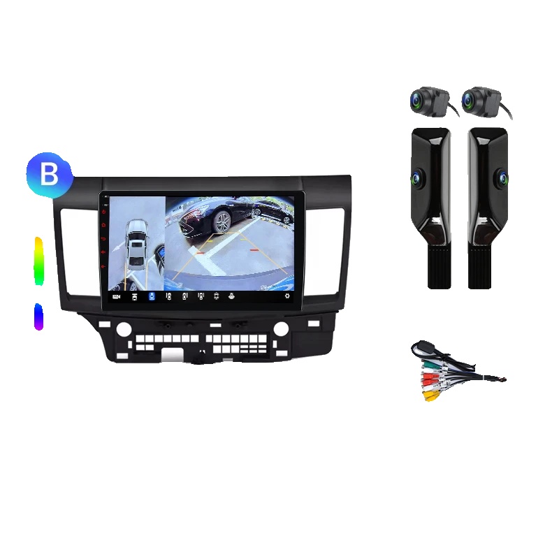 Autoradio, Touchscreen-schnittstelle, Navigationssystem, Kompatibel Mit Mitsubishi Lancer 2007-2013, V9 Pro 360 Schwarz (6gb-128gb) - B