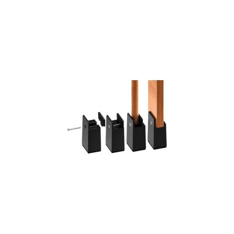 Verstellbare Schraubklemme, 5 Cm Möbelerhöhung, Klemmmodell Für Plattenstärken Von 10 Bis 37 Mm, 4er-pack, Schwarz