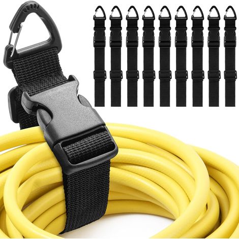 Verstellbarer 9-teiliger Verlängerungskabelhalter Mit Dreiecksklemmen – Robuster Werkstattorganizer Für Garage Und Atelier – 43 Cm – Schwarz