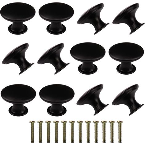 Vintage-möbelgriffe – Schrank-, Schubladengriffe – 12 Stück – Schwarz – 30 Mm