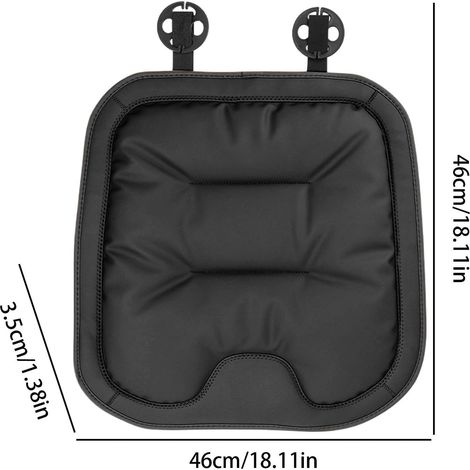 Vordersitzkissen 4647cm, Aus Nappaleder, Rutschfest, Ergonomisch, Atmungsaktiv Und Komfortabel, Schwarz.