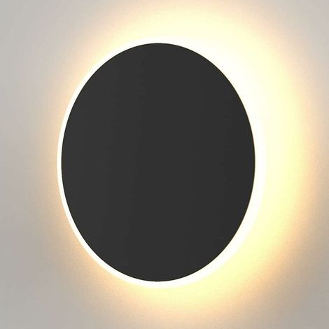 Wandleuchte Fürs Schlafzimmer Mit Berührungssensor, Runde Wandleuchte Für Wohnzimmer, Warmes Licht 10w 3000k, Schwarze Aluminium-wandleuchte Für Flur/dachboden