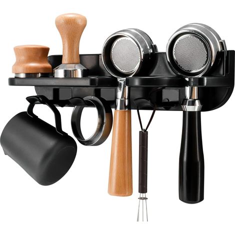 Wandmontierter Organizer Für Espressomaschinen – Halterung Für 54-mm-siebträger, Tamper Und Dosierer – Platzsparende Kaffeestation Für Die Hausbar