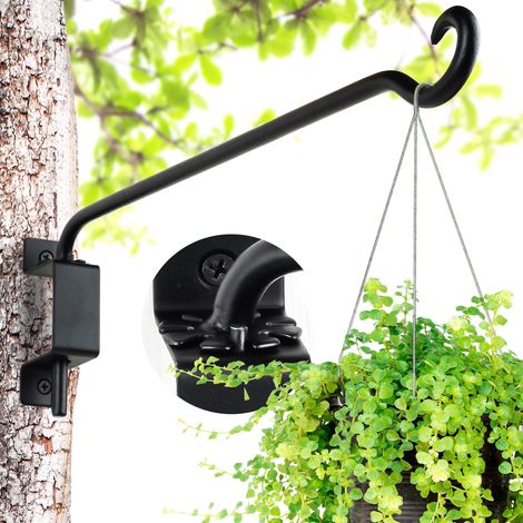 Wandmontierter Pflanzenhalter Für Den Außenbereich: 40 Cm Hoher Ständer Für Garten- Und Terrassendekoration – Schwenkbarer Und Verstellbarer Wandhaken Zum Aufhängen Von Blumenampeln