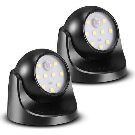 Wasserdichte 6000k Led-außenleuchte Mit Bewegungsmelder – Batteriebetrieben, Automatisch, Kaltweiß (2er-pack)