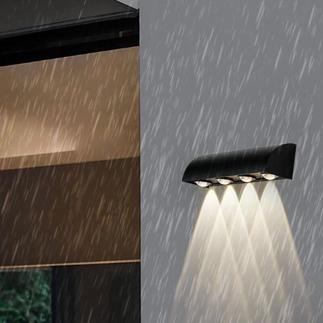 Wasserdichte Außenwandleuchte Für Flur Und Terrasse – 4 Leuchtenköpfe, Warmes Licht – Geeignet Für Gärten, Terrassen, Innenhöfe Und Treppenhäuser – 1 Stück