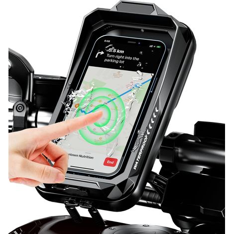 Wasserdichte Fahrrad-handyhalterung – Mit Sonnenblende Und Touchscreen – 360°-drehung – Passend Für Handys Von 4,0 Bis 6,7 Zoll