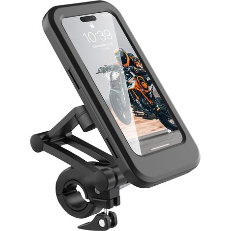 Wasserdichte Fahrrad-handyhalterung, Touchscreen-handyhalter Für Motorräder, Universelle Wasserdichte Tasche, 360°-drehung, Halterung Für Smartphones Von 4,7 Bis 6,8 Zoll (11,9 Bis 17,3 Cm)