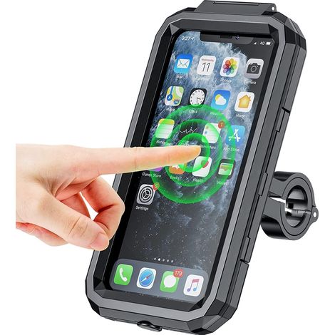 Wasserdichte Handyhalterung Für Fahrrad/motorrad – Aluminiumbasis – Touchscreen – 360°-drehung – Passend Für Handys Von 5,5 Bis 7 Zoll