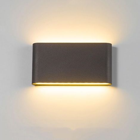 Wasserdichte Schwarze Led-wandleuchte – Geeignet Für Schlafzimmer, Wohnzimmer, Treppenhäuser, Flure Usw. – 1 Stück, 17,5 Cm, Warmweißes Licht