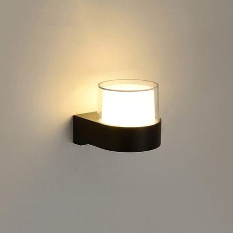 Wasserdichte, Einflammige Außenwandleuchte – Geeignet Für Gärten, Flure, Balkone Usw. – 1 Stück, Schwarz, 7 W, Warmweißes Licht