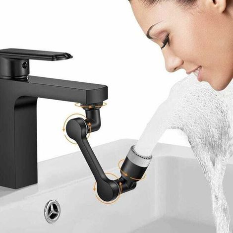 Wasserhahnverlängerung – 1080° Drehbar, Zwei Strahlarten – Geeignet Für Küchen-, Badezimmer- Und Andere Wasserhähne – 1 Stück, Schwarz