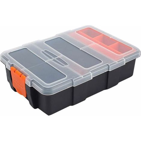 Werkzeugaufbewahrungsbox Aus Kunststoff – Wasserdichter, Tragbarer Organizer – Verstellbare Und Herausnehmbare Trennwände – Schrauben, Nägel, Nieten, Bolzen