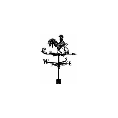 Wetterfahne In Form Eines Hahns Aus Metall Im Retro-stil Für Den Garten – Windrichtungsanzeiger – Geschenk Für Garten Oder Bauernhof – Schwarz