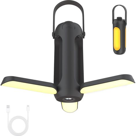 Wiederaufladbare 720 Lm Led-campinglampe Mit Taschenlampenfunktion, 10.000 Mah Akku, 11 Stunden Laufzeit, Faltbarer Lampenkopf, Multifunktional, Ideal Für Hurrikane Und Andere Situationen