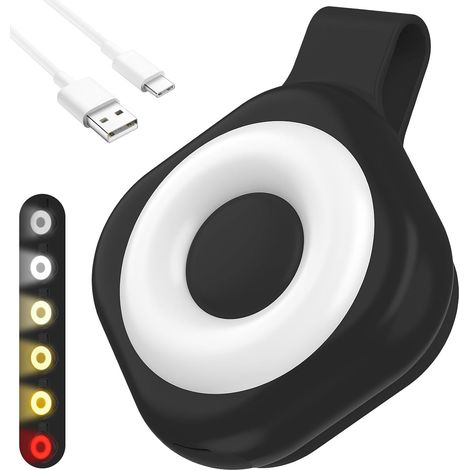 Wiederaufladbare Magnetische Nachtleuchte Mit Ausweisclip – 6 Helligkeitsstufen Und 3 Farbmodi – Freihändige Beleuchtung Für Nachtarbeiten – Schwarz – 1 Stück