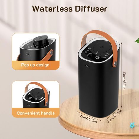 Wiederaufladbarer Duftdiffusor Fürs Auto, Wasserloser Diffusor Für Ätherische Öle, Tragbarer Diffusor Mit Touchscreen Und Griff, Aromadiffusor, Lufterfrischer Für Auto, Zuhause Und Büro