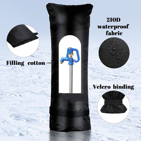 Winterfester Wasserhahnschutz – 38 Cm L X 70 Cm H. Extra Langer Und Dicker Isolierender Wasserhahnschutz Für Den Außenbereich, Einfach Zu Installieren, Frostbeständig Und Kompatibel Mit Gartenschläuch