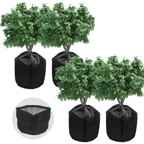 Winterliche Übertöpfe Mit Kordelzug Für Obstbäume Etc. Im Freien – 4er-set, Schwarz, 65 × 70 Cm