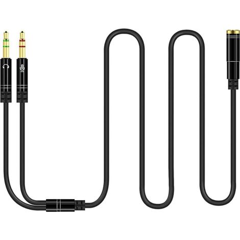 Y-förmiges Audio-splitterkabel Für Pc-kopfhörer, 3,5-mm-klinkenbuchse Und Zwei 3,5-mm-klinkenstecker, Kompatibel Mit Smartphone-kopfhörern (100 Cm, Schwarz)