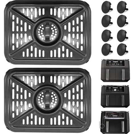 Zubehörset Für Ninja Foodi Dz401 Dz550 10qt Dualzone Air Fryer: Ersatz-kochplatte Und -grillrost Mit Gummistoppern, Spülmaschinenfest.