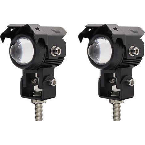 Zweifarbige Led-motorradscheinwerfer – „mini Cannon“-stil – Integriertes Abblend- Und Fernlicht Mit Schutzkappen – Ultrahelle Und Wasserdichte, Modifizierte Scheinwerfer (2er-set)