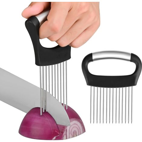 [2-teiliges Set] Zwiebelschneider – Gemüseschneider Aus Edelstahl Für Zwiebeln, Tomaten, Avocados, Kartoffeln, Eier, Fleisch, Zitronen Usw. – Küchenwerkzeug Mit Führung