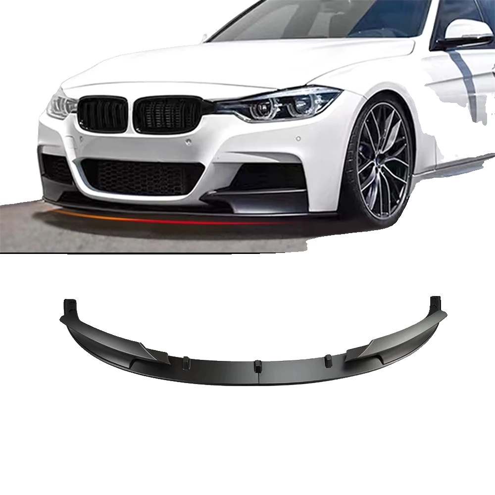 Frontstoßstange Lippe, Kohlefaser, 5 Cm Höhe, Für Sportlimousine F30 F31 M Sport, Glänzend Schwarz, Zweiteiliges Design
