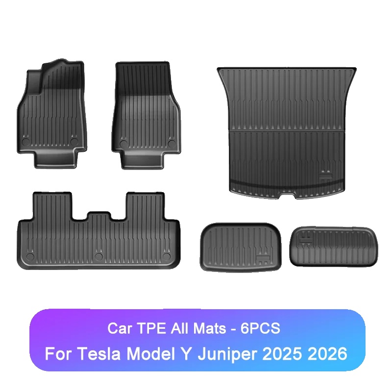 Bodenmatten, Tpe-material, Maßgeschneidert Für Tesla Model Y Juniper, Modell Y Wacholder
