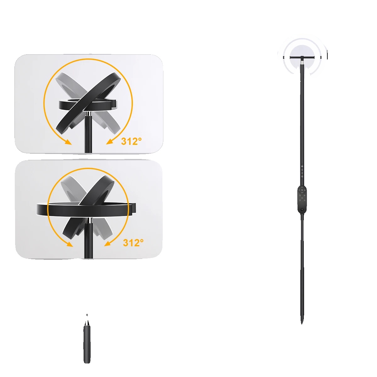 Led Stehlampe, Touch- Und Fernbedienung, Multi-winkel-drehung, Led Stehlampe