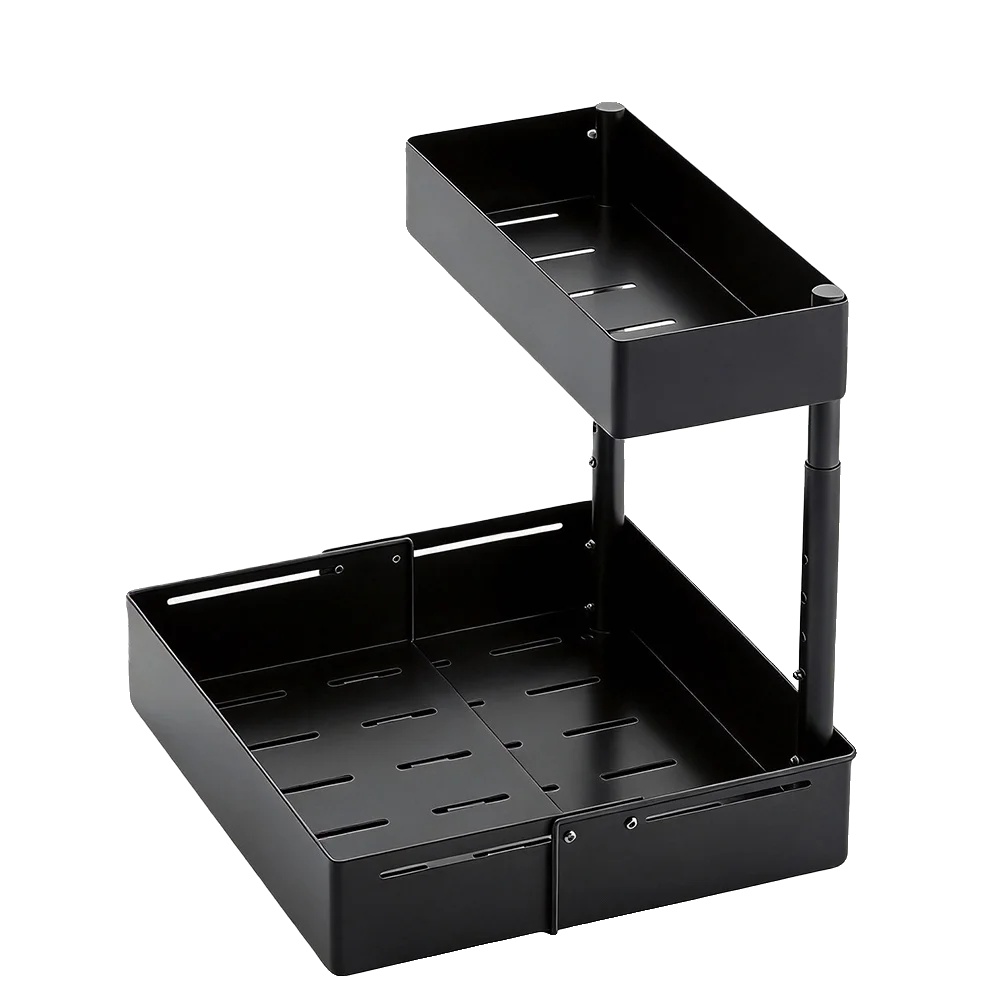 Unter-sink-organizer, Verstellbare Höhe, Sanft Gleitendes Design, Schwarz
