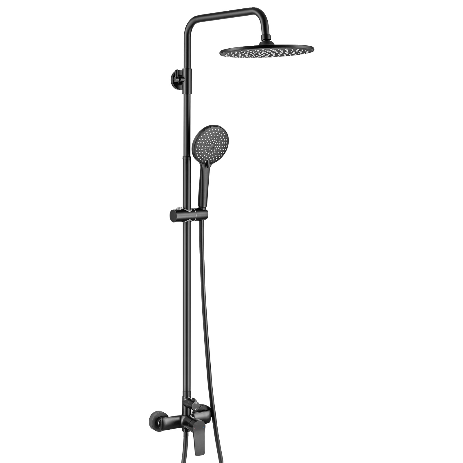 Duschsäule, Edelstahl, 3 Funktionen Handbrause, Schwarz - 10 Zoll