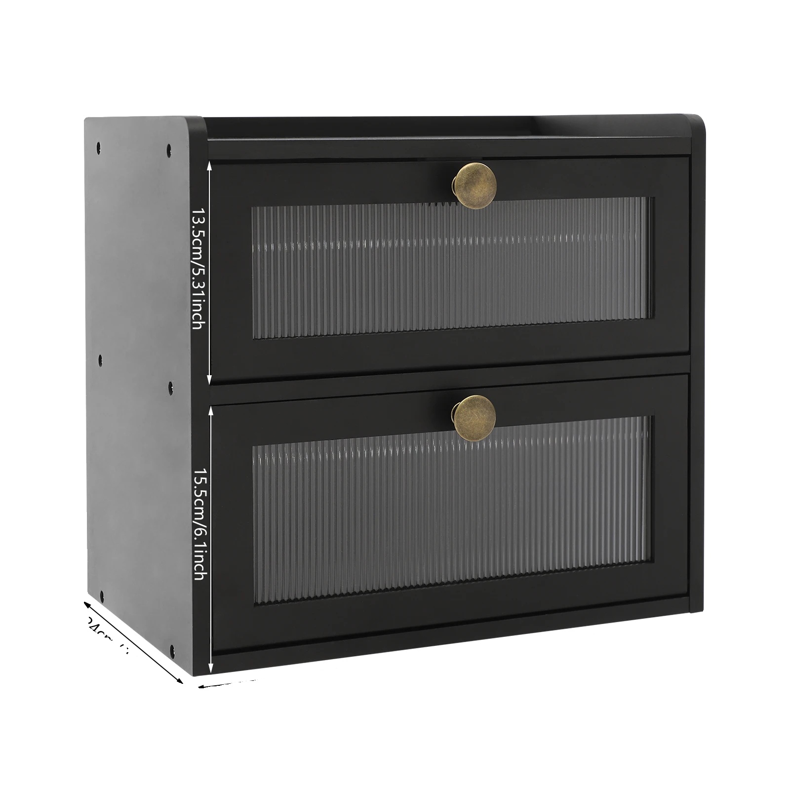 Brotbox, 2-stöckiges Design, Sichere Aufbewahrung, Schwarz