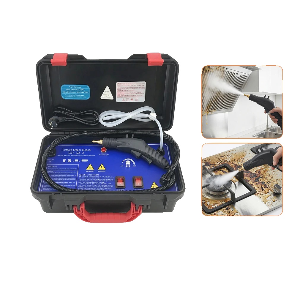 Dampfreiniger, 3000w Leistung, 120°c Maximale Temperatur, 600kpa Maximaler Druck, 3m Schlauchlänge, 6 Aufsätze