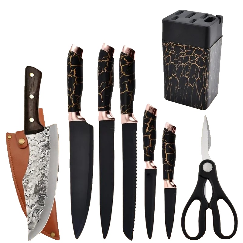 Kochmesser Set, Edelstahl, Ergonomisches Design, 8pcs