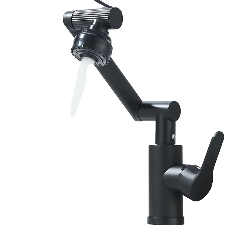 Waschtischarmatur, 1080° Schwenk, Einhebelsteuerung, Schwarz