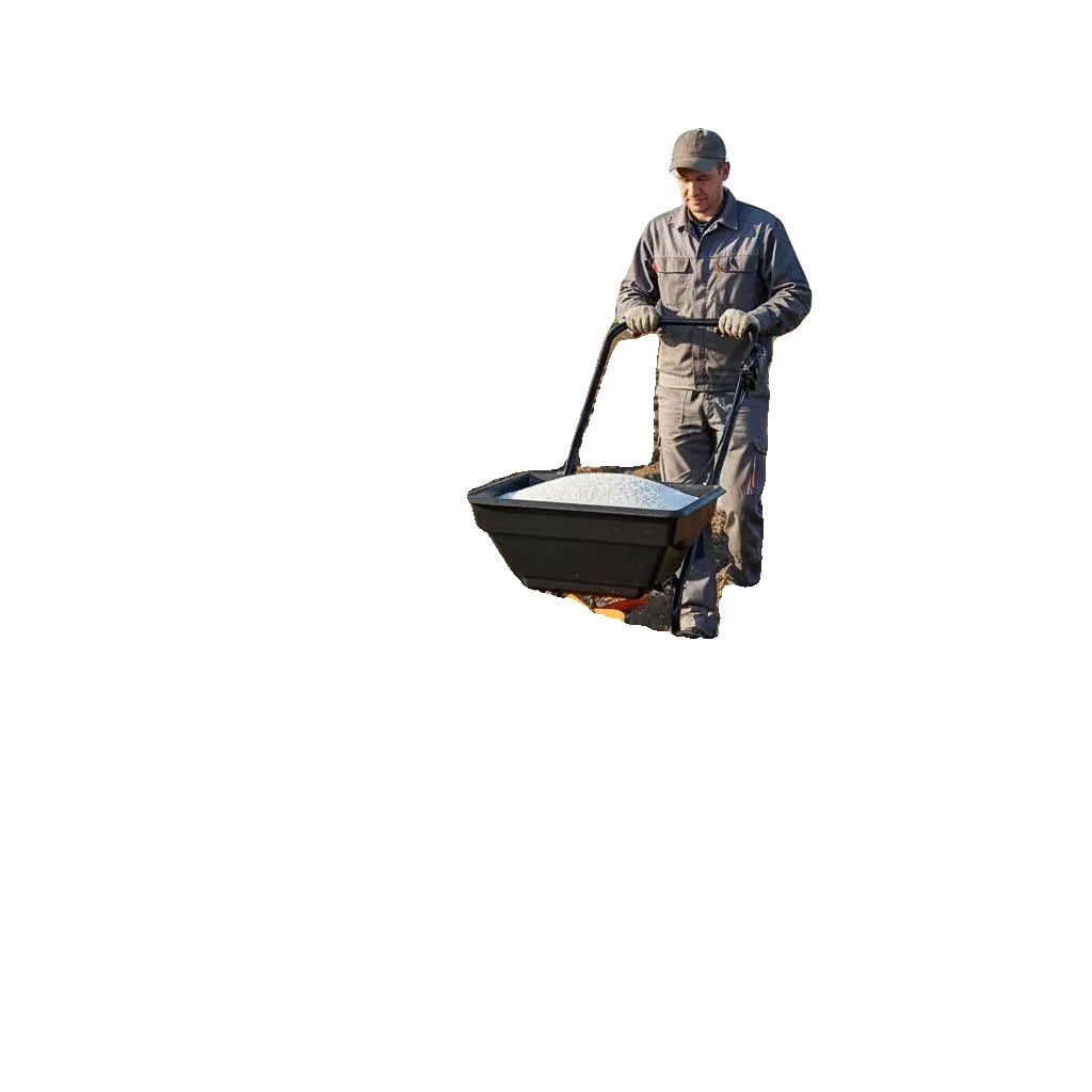 Streuer, 15 Liter Fassungsvermögen, Pvc- Und Stahlmaterial, 80 Cm X 46 Cm X 75 Cm Abmessungen, Einstellbare Geschwindigkeitsstufen, Kunststoffräder