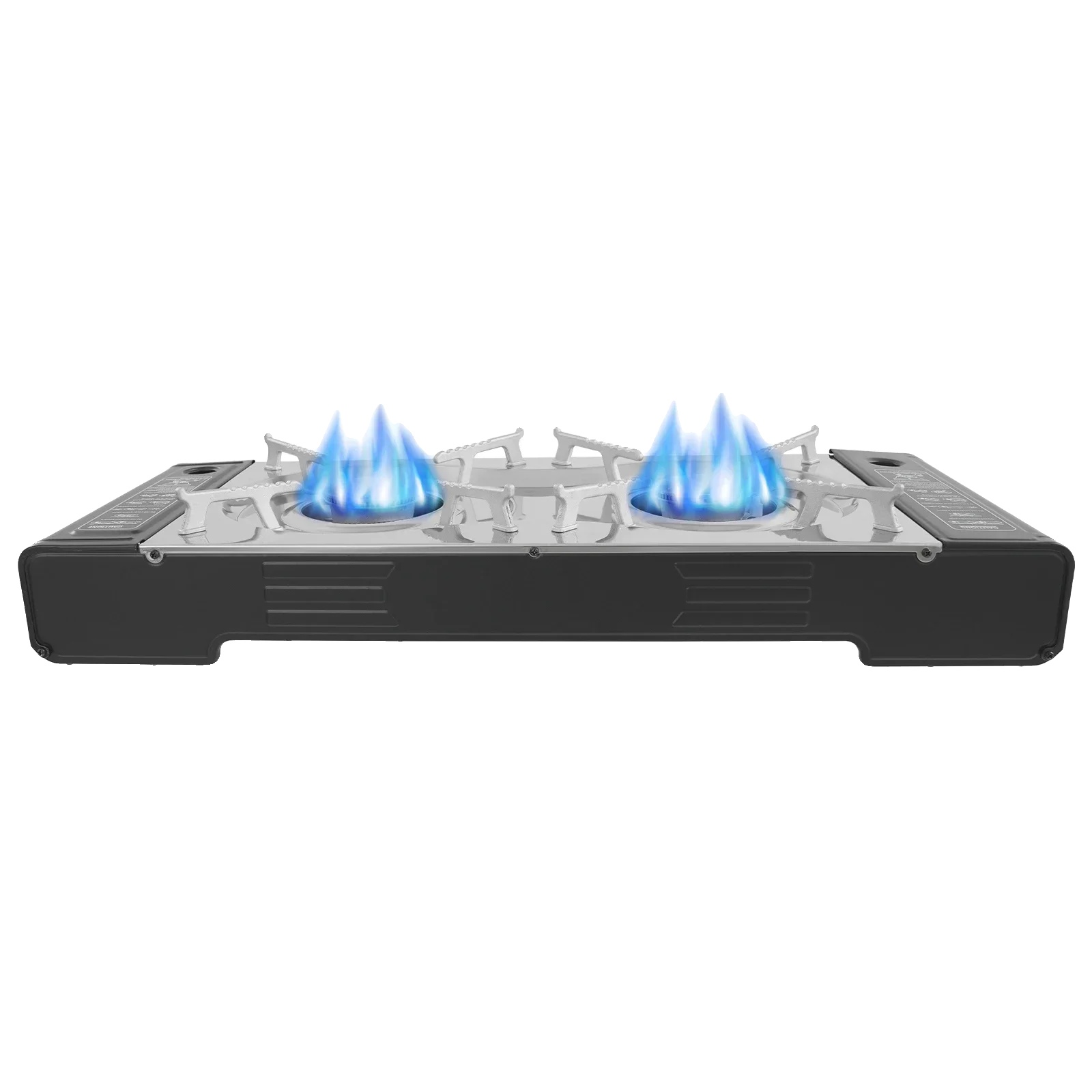 Gasherd, 2 Brenner, Tragbare Grillplatte, Schwarz