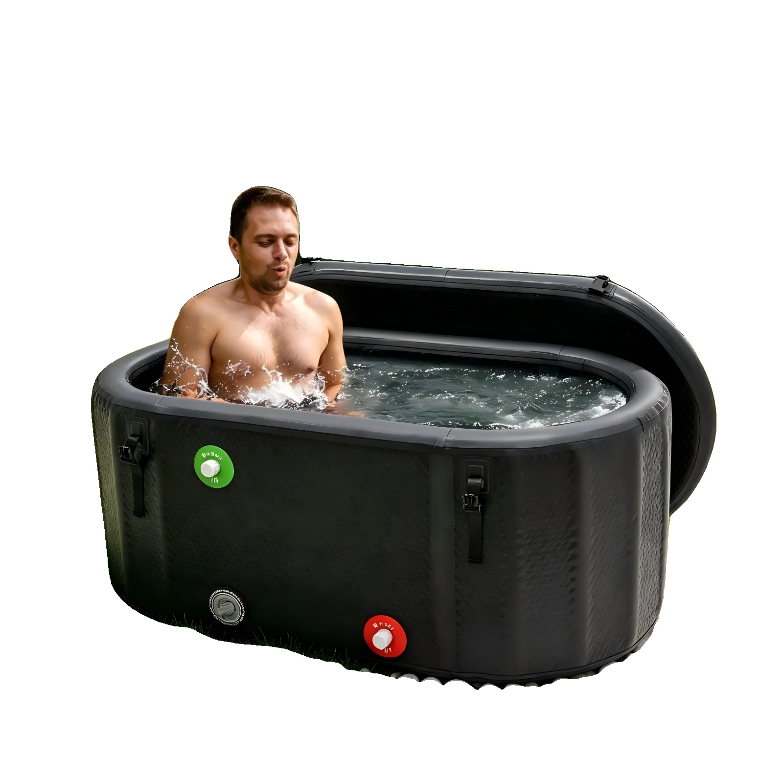 Aufblasbare Eisbadewanne, 132 X 70 X 54 Cm, 275l Kapazität, Temperaturbereich -5 Bis 40℃, 12,5 Kg Bruttogewicht, Montage Erforderlich