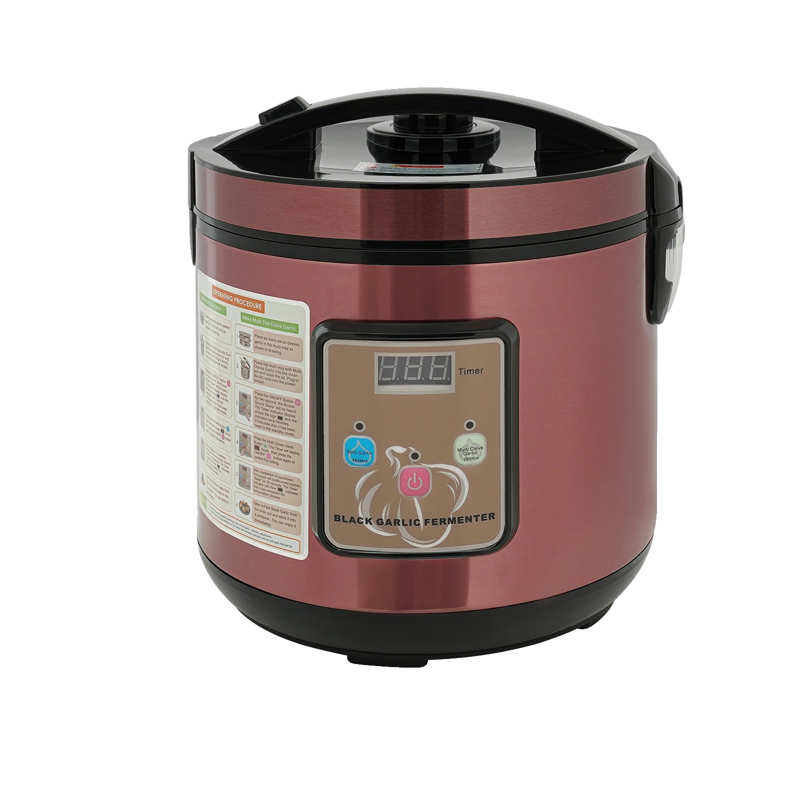 Schwarzer Knoblauch Fermenter, Automatische Temperaturkontrolle, 6l Kapazität, Lila