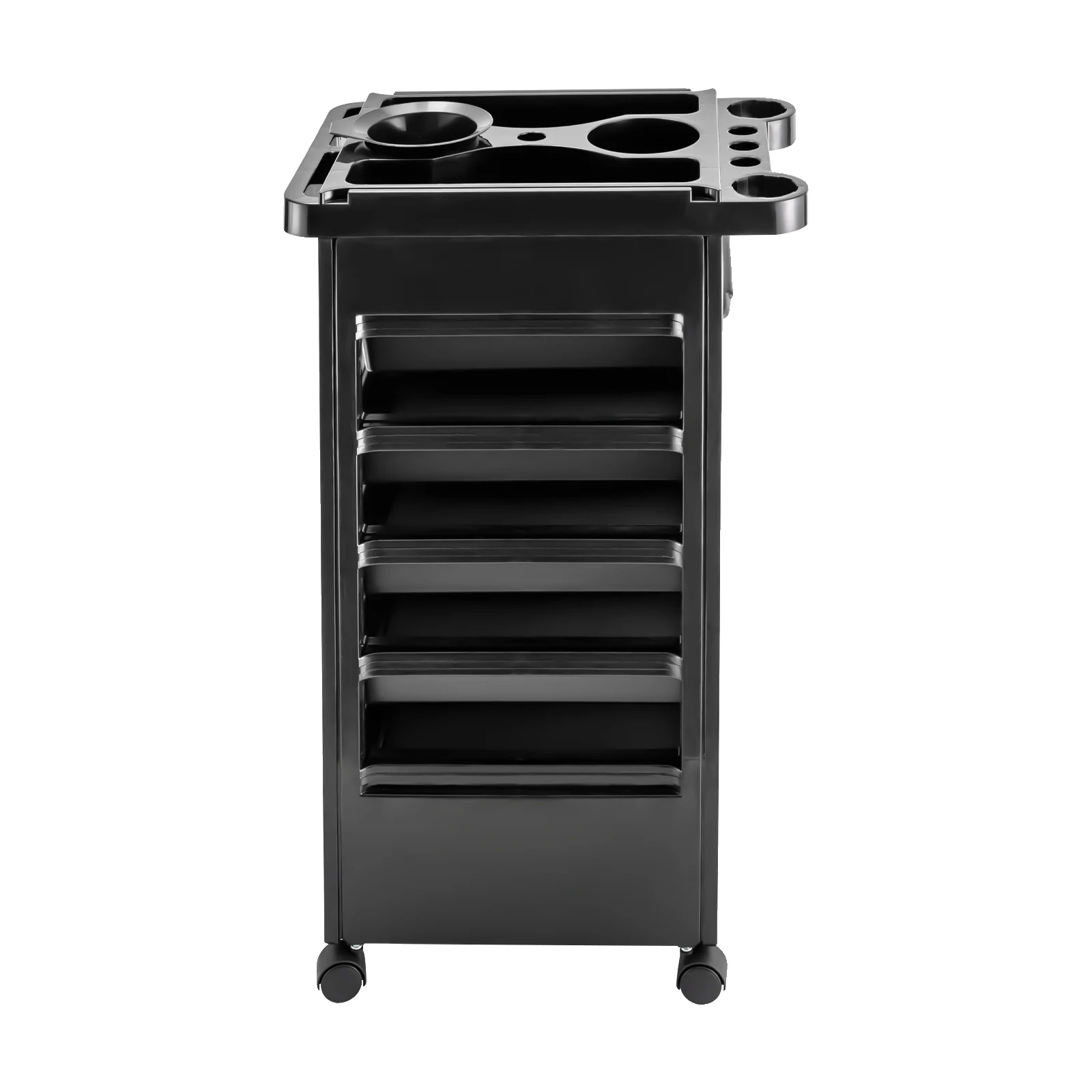 Salonwagen, 5-lagige Aufbewahrung, Rollendes Design, Schwarz