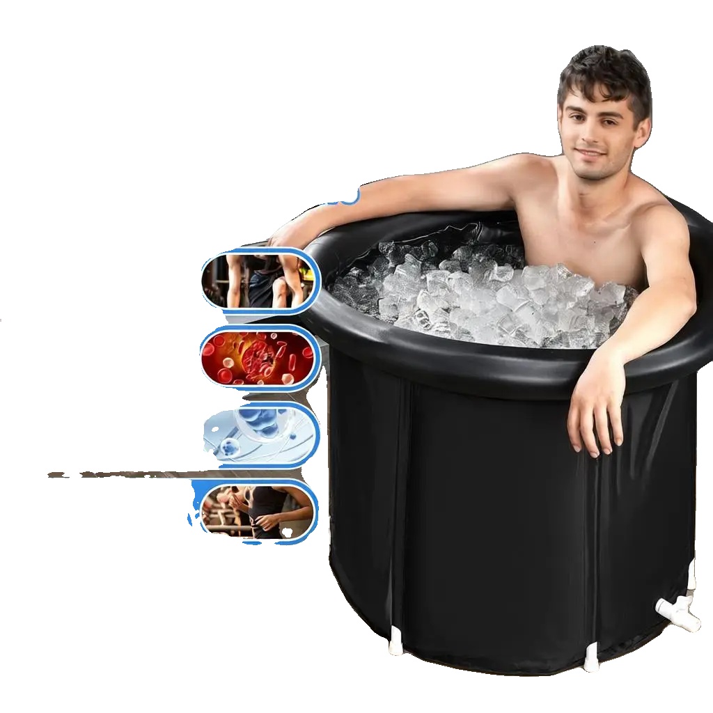 Aufblasbare Badewanne, 290l Kapazität, Tragbares Design, Schwarz