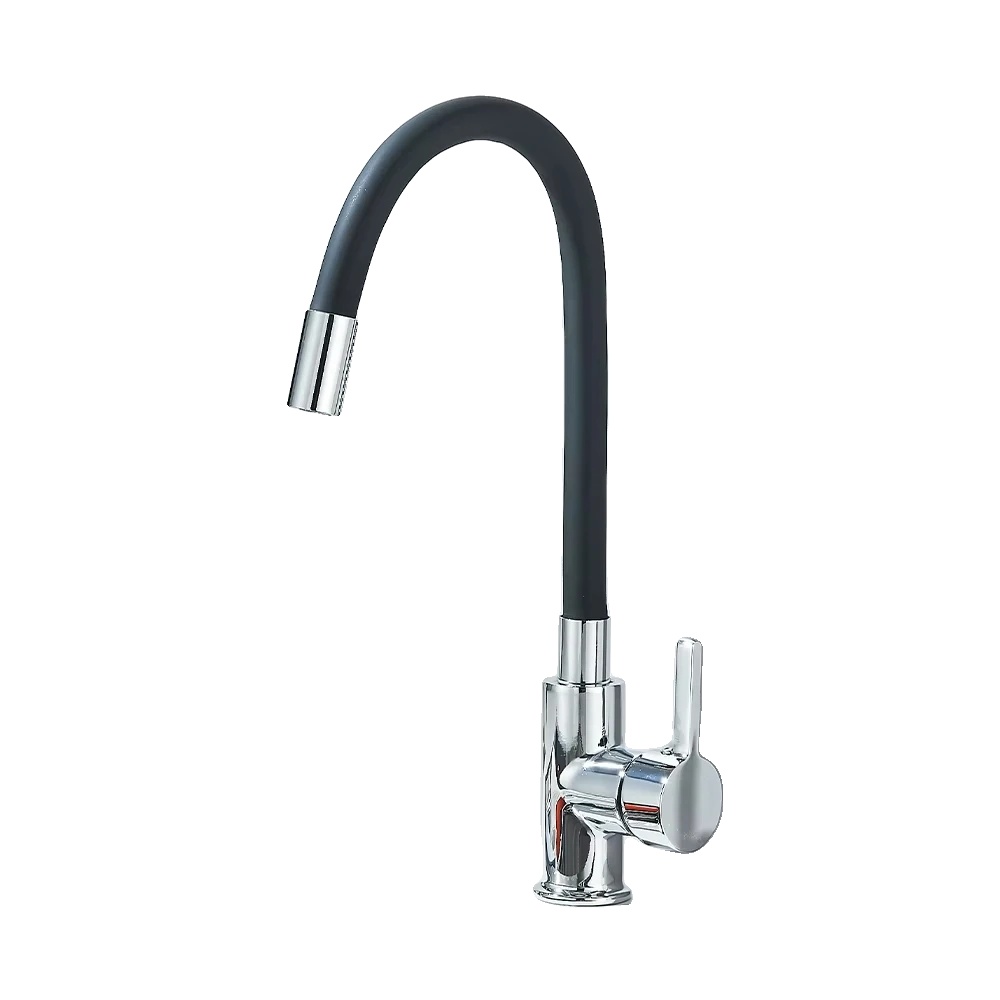 Küchenarmatur, 360° Drehung, Ausziehbarer Wasserhahn, Schwarzes Chrom