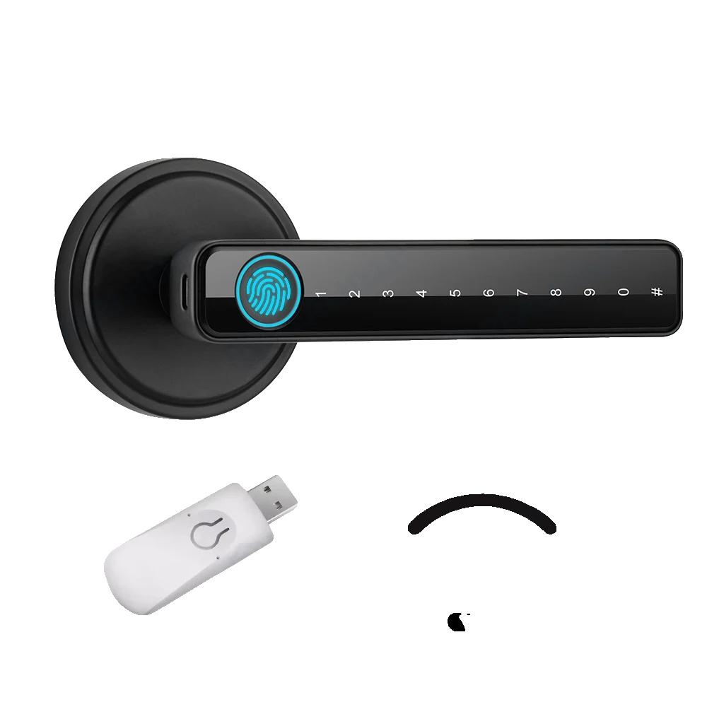 Intelligentes Fingerabdrucktürschloss, Schlüsselloser Zugang, Mobile App-steuerung, Schloss + Wifi Gateway