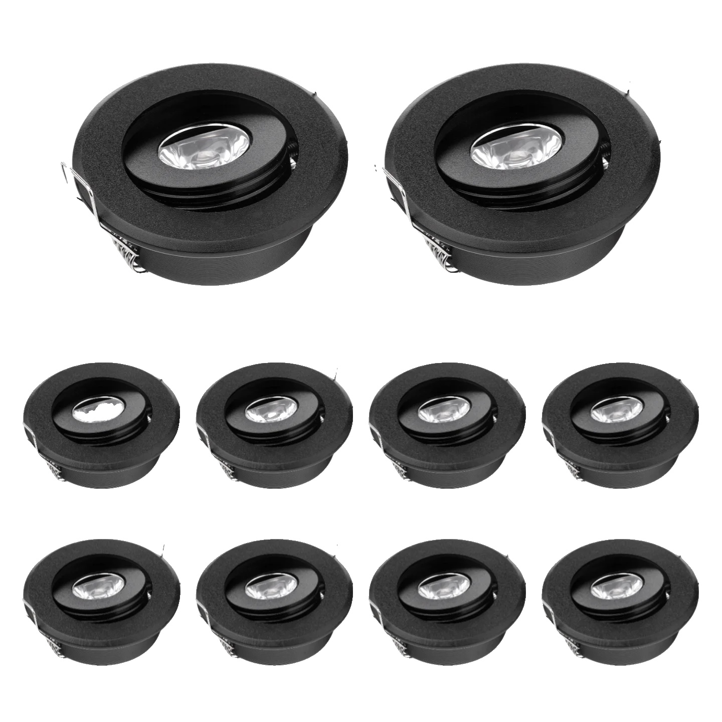 Spotlight, Energieeffizient, Elegantes Design, 10pcs Schwarz, 3w 3000k