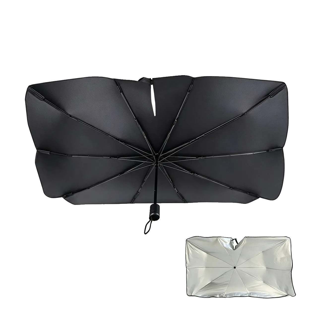 Windschutzscheiben-sonnenschutz, Hohe Reflektivität, Langlebige Konstruktion, Schwarz, 68-78cm Breit, 130-140cm Lang