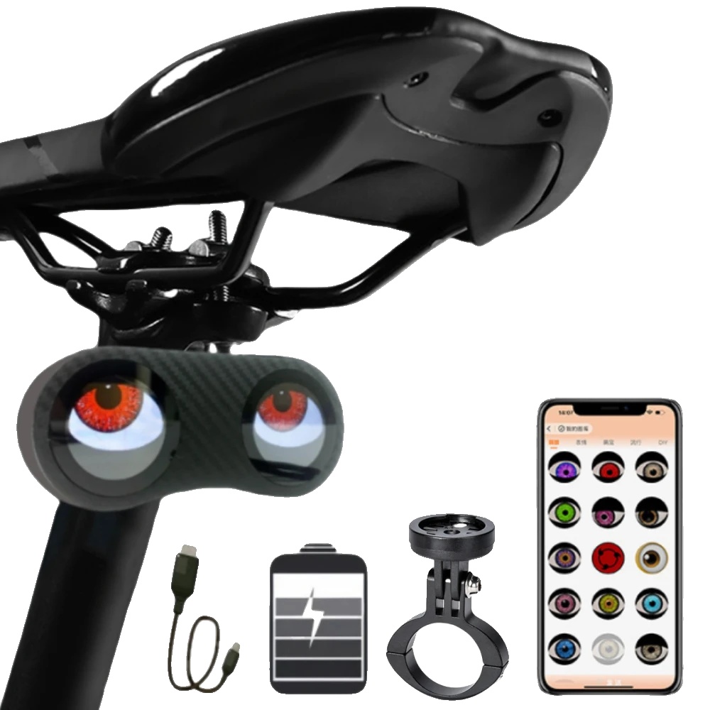 Led Fahrradlicht, Dual 240x240 Bildschirme, Anpassbare Animationen, 1200 Mah Batterie, 5v Stromversorgung, Langlebige Materialien